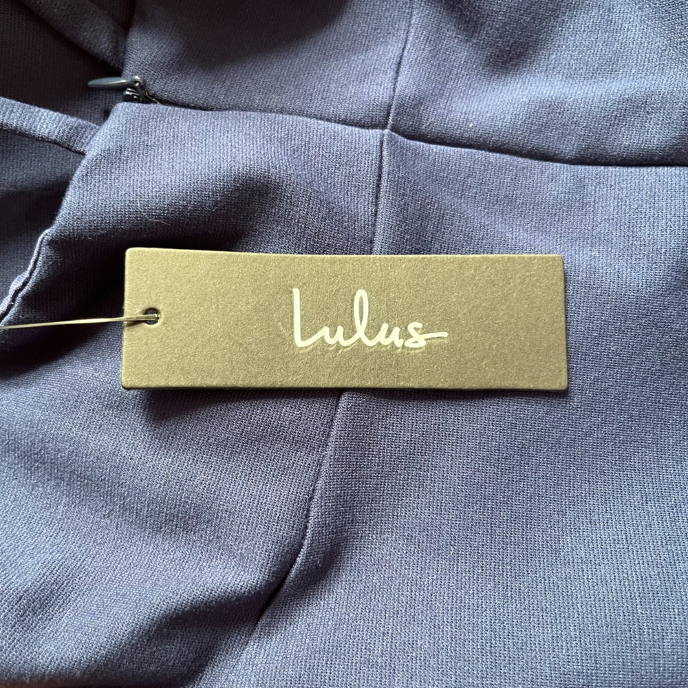 NWT Lulus Forever Crush Navy Blue Strappy Sleeveless Skater Dress - Picture 9 of 10